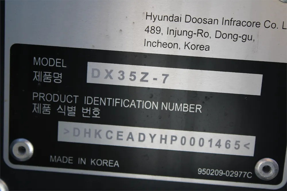 2022 DOOSAN DX35Z-7