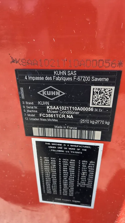 2024 KUHN FC3561TCR