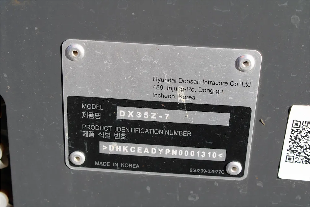 2022 DOOSAN DX35Z-7